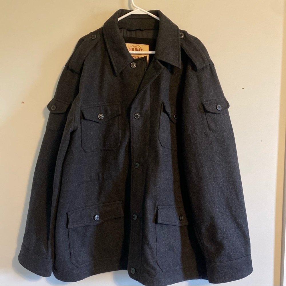 Old Navy Men's Dark Gray Military Jacket